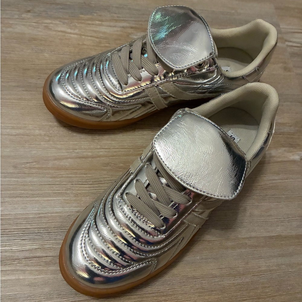 Metallic Silver sneakers